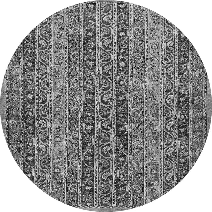 Round Abstract Gray Modern Rug, abs639gry