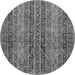 Round Abstract Gray Modern Rug, abs639gry