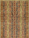 Machine Washable Abstract Red Brown Rug, wshabs639