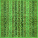 Square Abstract Green Modern Rug, abs639grn