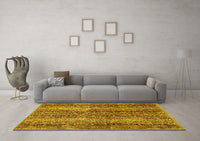 Machine Washable Abstract Yellow Modern Rug, wshabs639yw