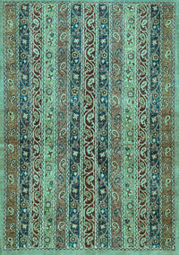 Abstract Light Blue Modern Rug, abs639lblu