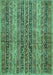 Machine Washable Abstract Turquoise Modern Area Rugs, wshabs639turq