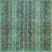 Square Abstract Light Blue Modern Rug, abs639lblu