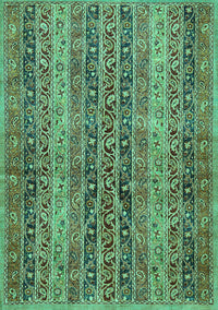 Abstract Turquoise Modern Rug, abs639turq