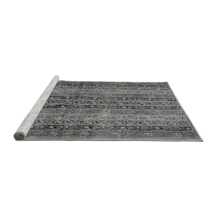 Sideview of Machine Washable Abstract Gray Modern Rug, wshabs639gry
