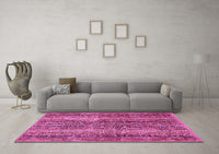 Machine Washable Abstract Pink Modern Rug, wshabs639pnk