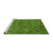 Sideview of Machine Washable Abstract Green Modern Area Rugs, wshabs63grn