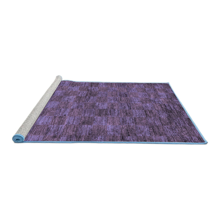 Sideview of Machine Washable Abstract Blue Modern Rug, wshabs63blu