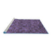 Sideview of Machine Washable Abstract Blue Modern Rug, wshabs63blu