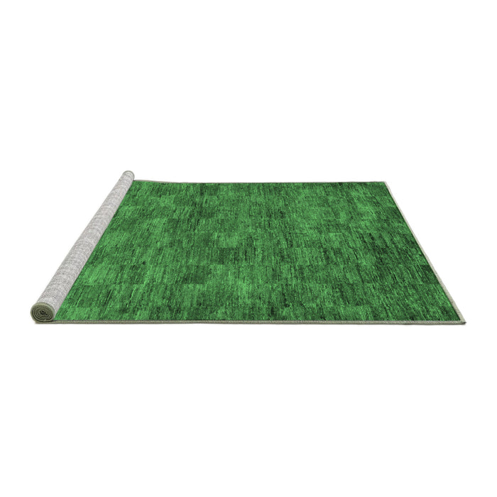 Sideview of Machine Washable Abstract Emerald Green Modern Area Rugs, wshabs63emgrn