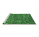 Sideview of Machine Washable Abstract Emerald Green Modern Area Rugs, wshabs63emgrn