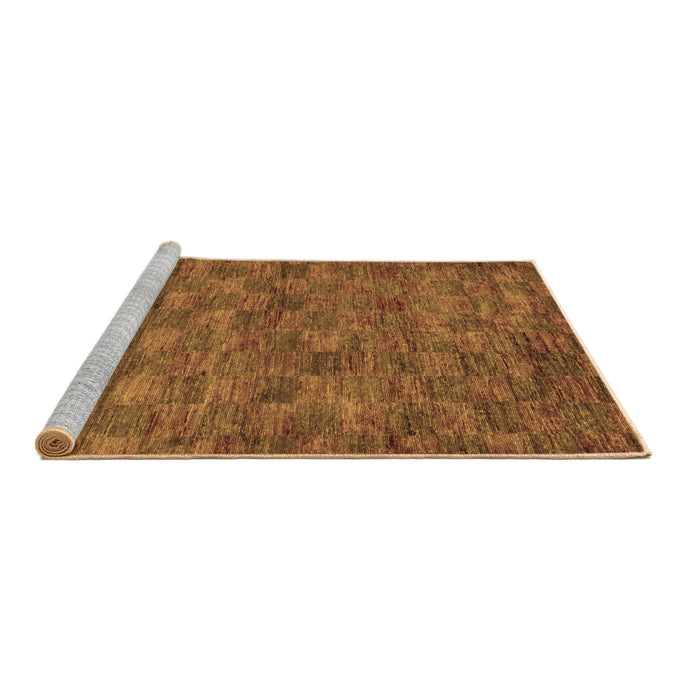 Sideview of Machine Washable Abstract Brown Modern Rug, wshabs63brn