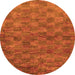 Round Machine Washable Abstract Orange Modern Area Rugs, wshabs63org