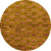 Round Abstract Neon Orange Modern Rug, abs63