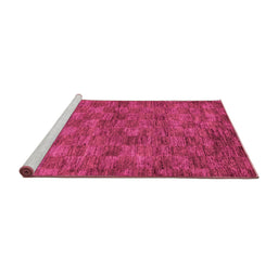 Sideview of Machine Washable Abstract Pink Modern Rug, wshabs63pnk