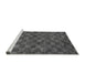 Sideview of Machine Washable Abstract Gray Modern Rug, wshabs63gry