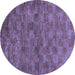 Round Abstract Blue Modern Rug, abs63blu