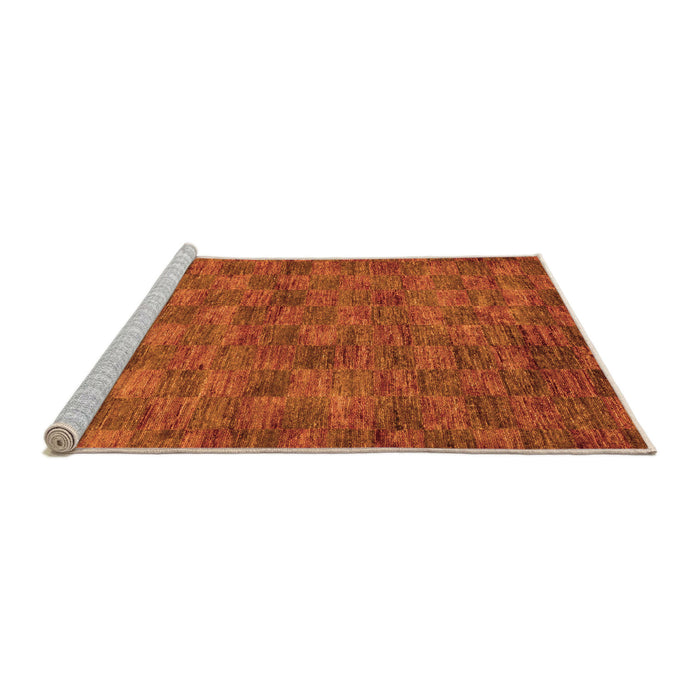 Sideview of Machine Washable Abstract Orange Modern Area Rugs, wshabs63org