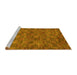 Sideview of Machine Washable Abstract Yellow Modern Rug, wshabs63yw