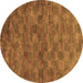 Round Abstract Brown Modern Rug, abs63brn