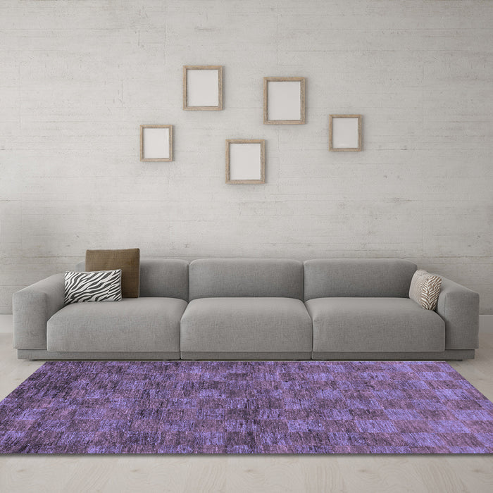 Machine Washable Abstract Blue Modern Rug in a Living Room, wshabs63blu