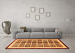 Machine Washable Abstract Orange Modern Area Rugs in a Living Room, wshabs640org