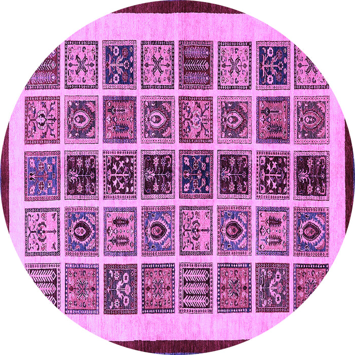 Round Abstract Purple Modern Rug, abs640pur