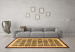 Machine Washable Abstract Brown Modern Rug in a Living Room,, wshabs640brn