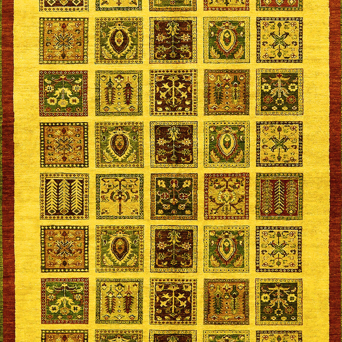 Machine Washable Abstract Yellow Modern Rug, wshabs640yw