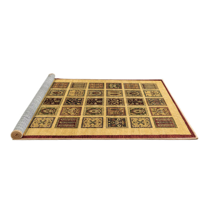 Sideview of Machine Washable Abstract Brown Modern Rug, wshabs640brn