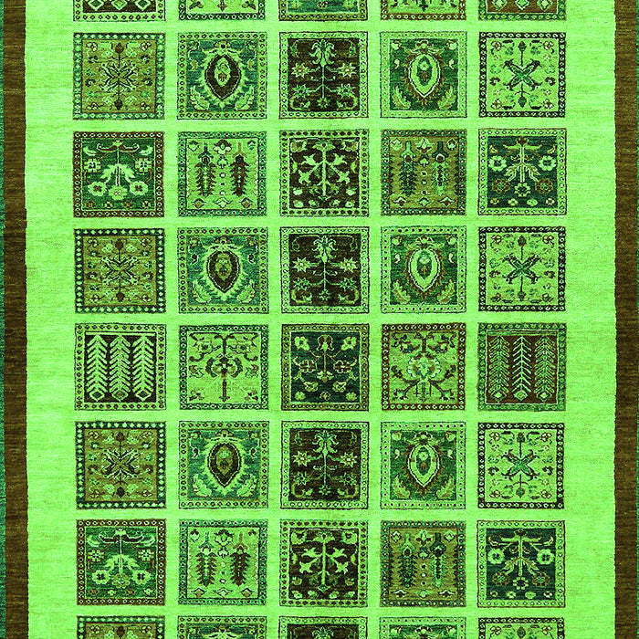 Machine Washable Abstract Green Modern Area Rugs, wshabs640grn