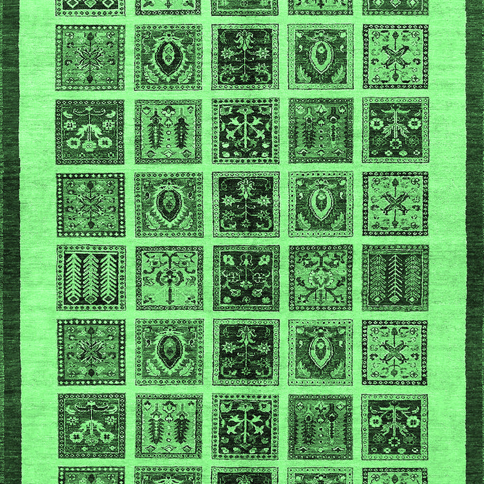 Machine Washable Abstract Emerald Green Modern Area Rugs, wshabs640emgrn