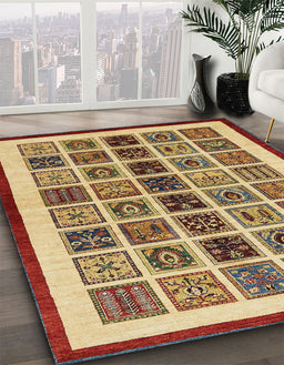 Machine Washable Abstract Chrome Gold Yellow Rug in a Family Room, wshabs640