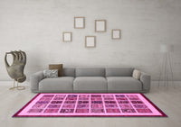 Machine Washable Abstract Pink Modern Rug, wshabs640pnk