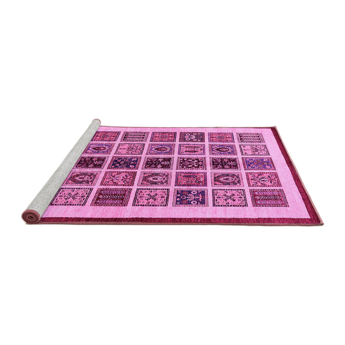 Sideview of Machine Washable Abstract Pink Modern Rug, wshabs640pnk