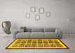 Machine Washable Abstract Yellow Modern Rug in a Living Room, wshabs640yw