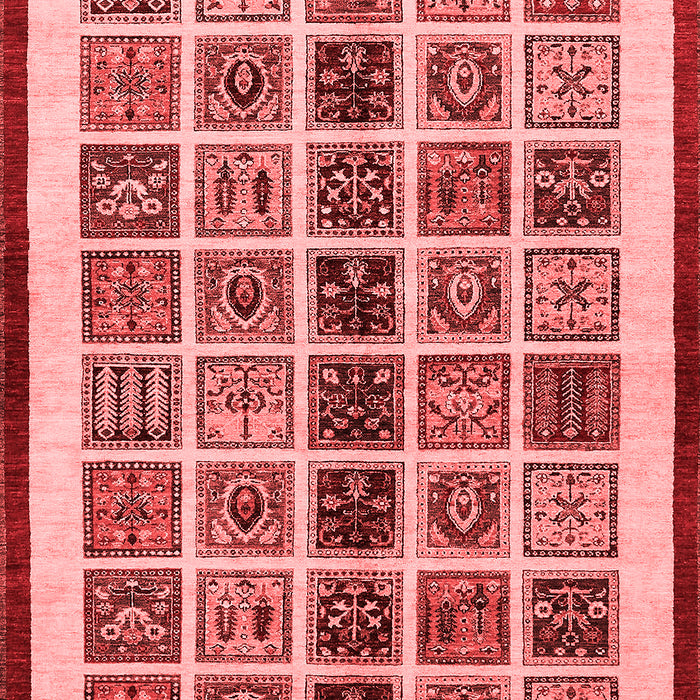 Machine Washable Abstract Red Modern Rug, wshabs640red