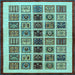 Square Abstract Light Blue Modern Rug, abs640lblu