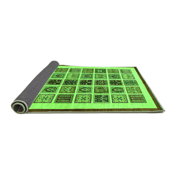 Sideview of Abstract Green Modern Rug, abs640grn