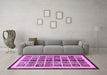 Machine Washable Abstract Purple Modern Area Rugs in a Living Room, wshabs640pur