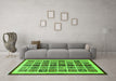 Machine Washable Abstract Green Modern Area Rugs in a Living Room,, wshabs640grn