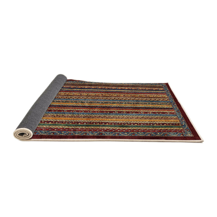 Sideview of Abstract Dark Almond Brown Modern Rug, abs641
