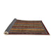 Sideview of Abstract Dark Almond Brown Modern Rug, abs641