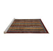 Sideview of Machine Washable Abstract Dark Almond Brown Rug, wshabs641