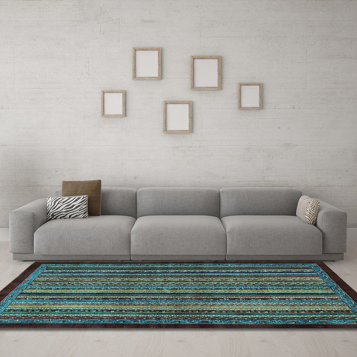 Machine Washable Abstract Light Blue Modern Rug in a Living Room, wshabs641lblu