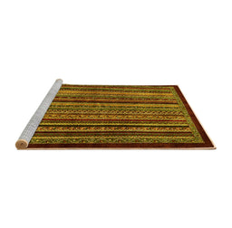Sideview of Machine Washable Abstract Yellow Modern Rug, wshabs641yw
