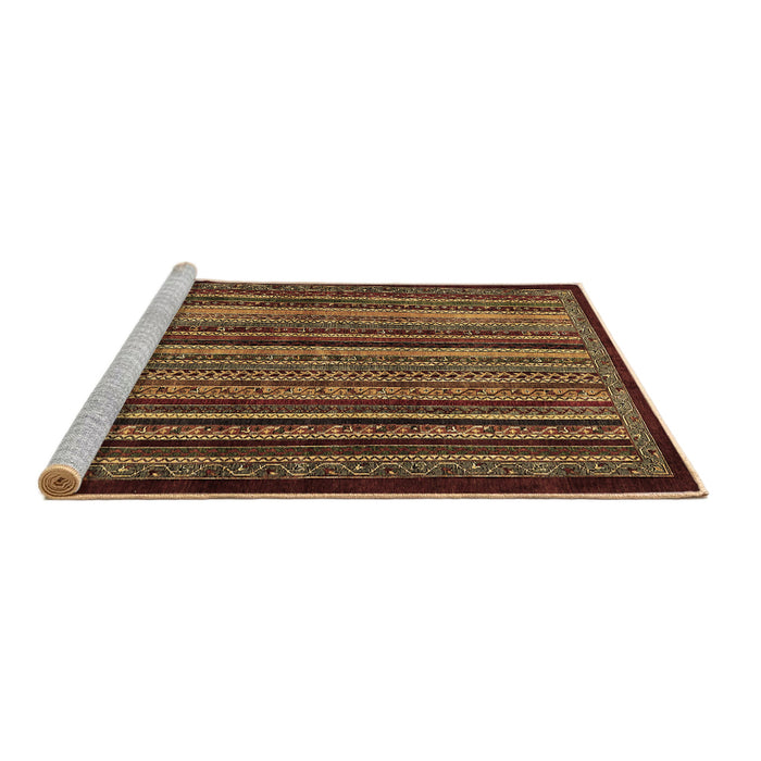 Sideview of Machine Washable Abstract Brown Modern Rug, wshabs641brn