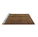 Sideview of Machine Washable Abstract Brown Modern Rug, wshabs641brn