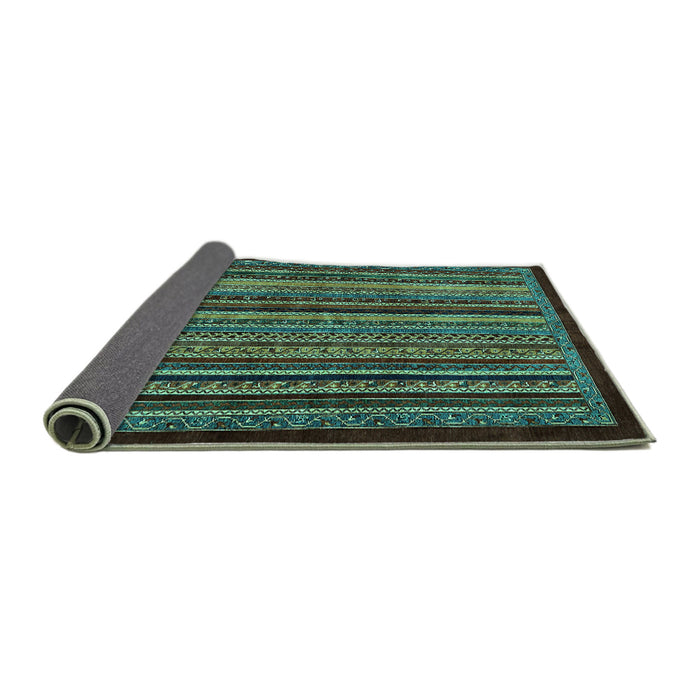 Sideview of Abstract Turquoise Modern Rug, abs641turq